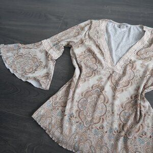 Paisley Bell Sleeve Top
